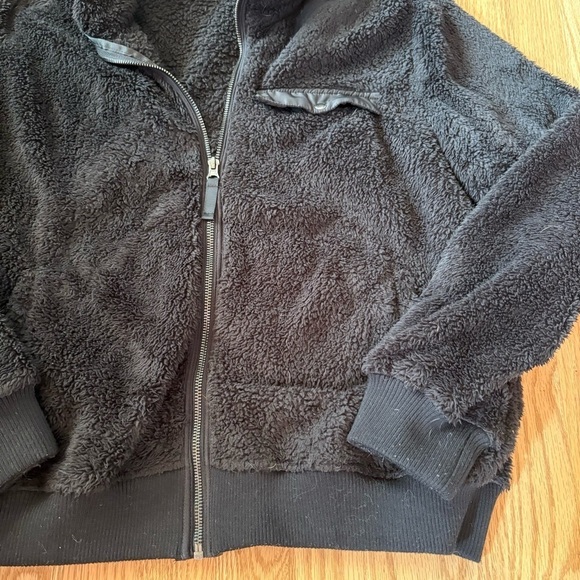 Rails Austin Black High Pile Fleece Full Zip Front Jacket Large Sherpa Soft - Picture 5 of 8